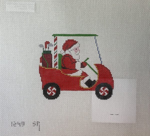 Susan Roberts  Needlepoint Designs 1249 Golf Cart Santa For Cheap