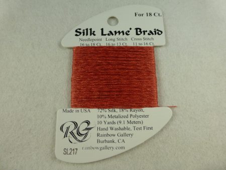 Silk Lame Braid SL217 Burnt Coral Hot on Sale