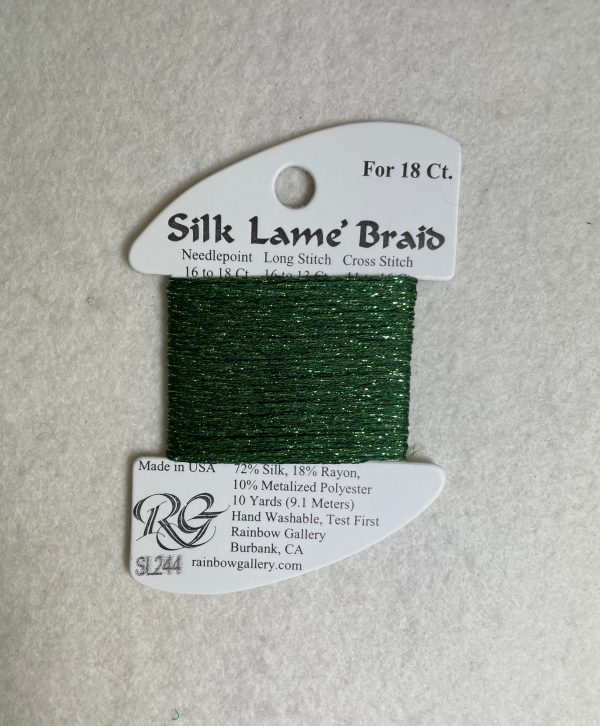 Silk Lame Braid SL244 Vineyard Green on Sale