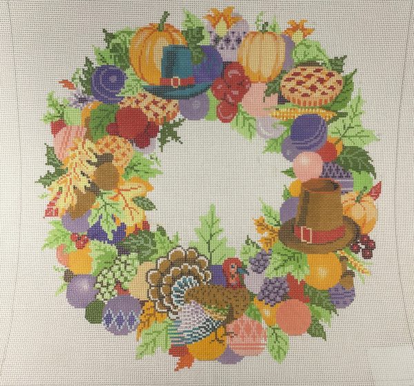 * A Stitch in Time 395 Thanksgiving  Fall Wreath 13m Supply