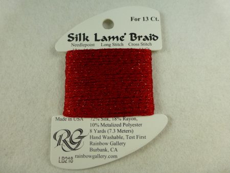 Silk Lame Braid LB218 Corvette Red Hot on Sale