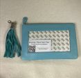 Planet Earth Lamb Skin Pouch with Tassel   Light Aqua Fashion