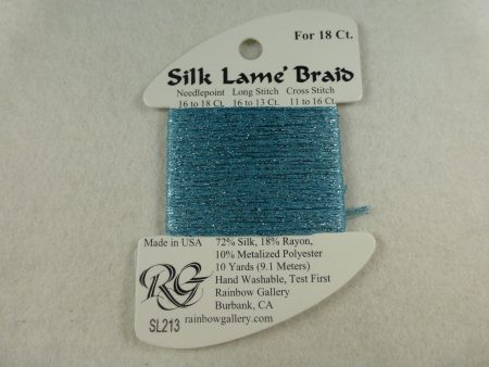 Silk Lame Braid SL213 Dusty Turquoise For Sale