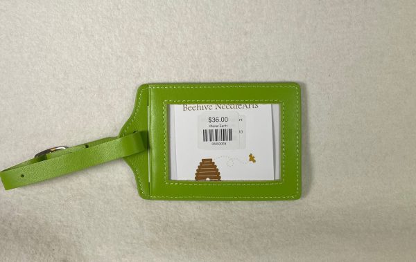 Planet Earth Leather Luggage Tag- Lime Discount