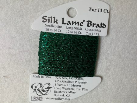 Silk Lame Braid LB242 Peacock Green Hot on Sale