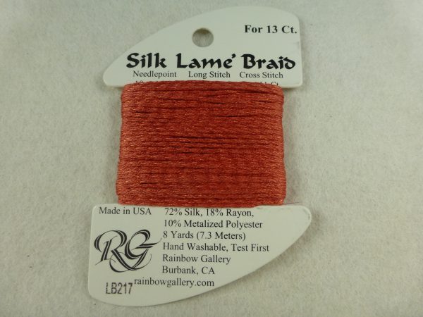 Silk Lame Braid LB217 Burnt Coral Fashion